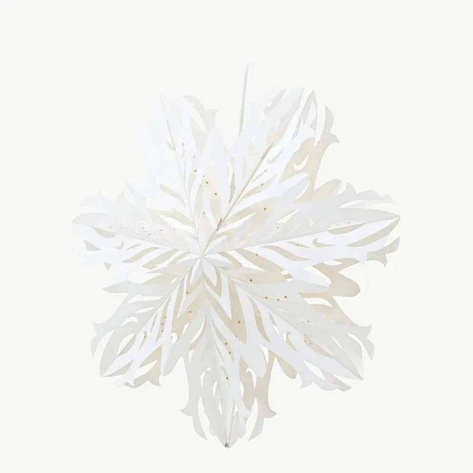 Valge paberist lumekristallikujuline ripplamp Hundfjället, ø60 cm, lülitiga juhtmega, 20049-101 – 4