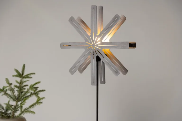 Tähekujuline mokkavärvi terasest põrandalamp Säfsen, 80 cm - 20051-125