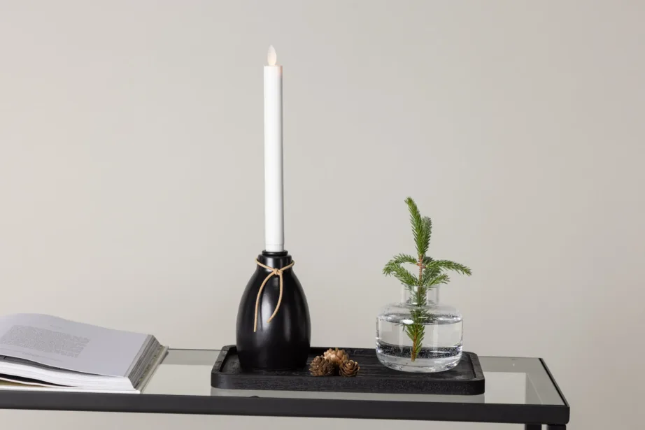 Must LED-küünlajalg Ulricehamni sarjast, 31 cm (plastik), 20058-100 – 8