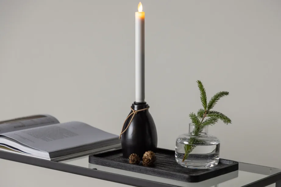 Must LED-küünlajalg Ulricehamni sarjast, 31 cm (plastik), 20058-100 – 10