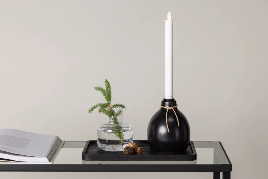 LED-küünlajalg Ulricehamni, mustast plastist, 32 cm, 20059-100 – 8