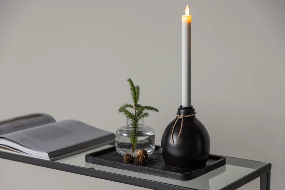 LED-küünlajalg Ulricehamni, mustast plastist, 32 cm, 20059-100 – 10