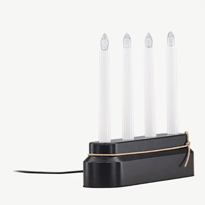 Näsfjälleti mustast männipuidust LED-advendiküünlajalg (laualamp, 4 tulukest) - 20060-100