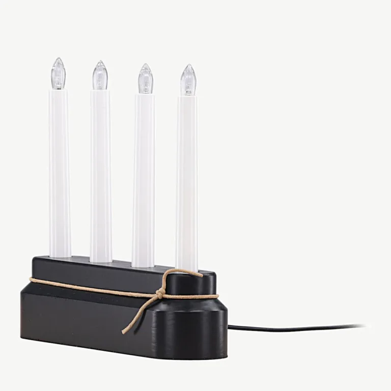 Näsfjälleti mustast männipuidust LED-advendiküünlajalg (laualamp, 4 tulukest) - 20060-100