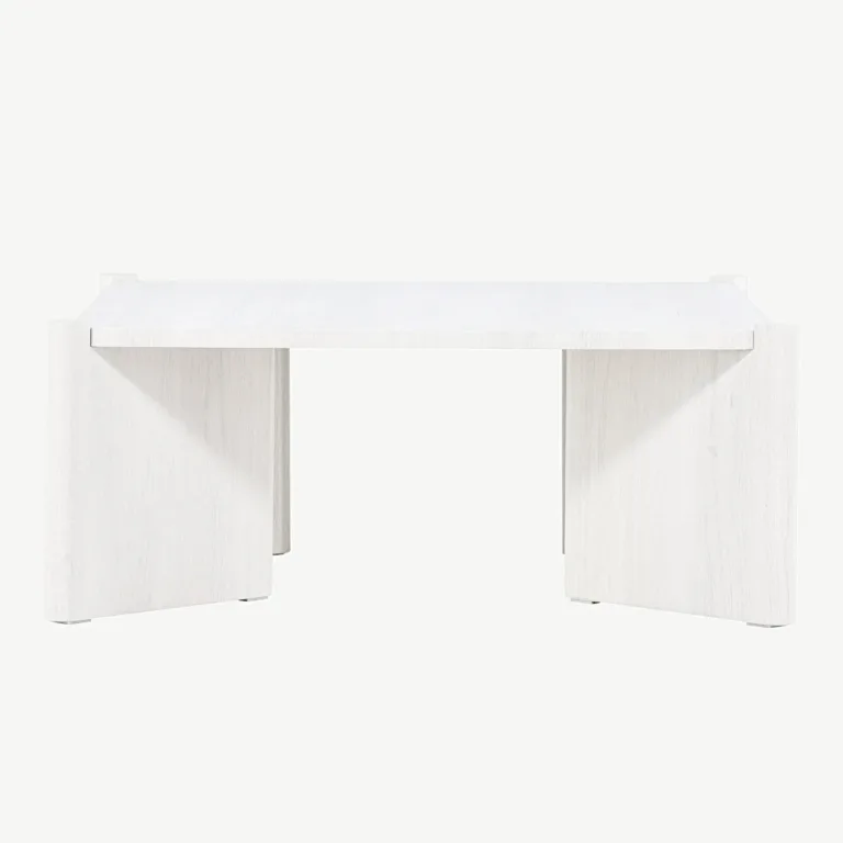 Rogalandi valge peitsiga MDF-ist diivanilaud (100 × 100 cm) - 20062-120