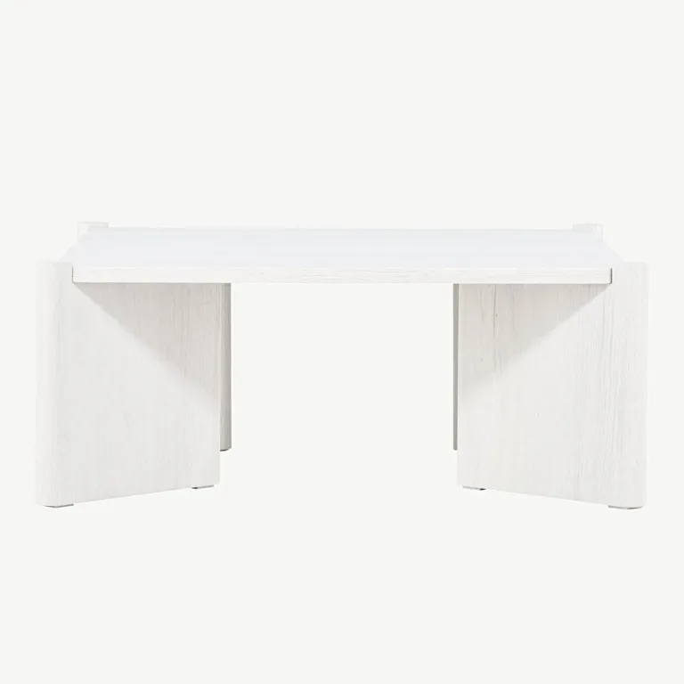 Rogalandi valge peitsiga MDF-ist diivanilaud (100 × 100 cm) - 20062-120