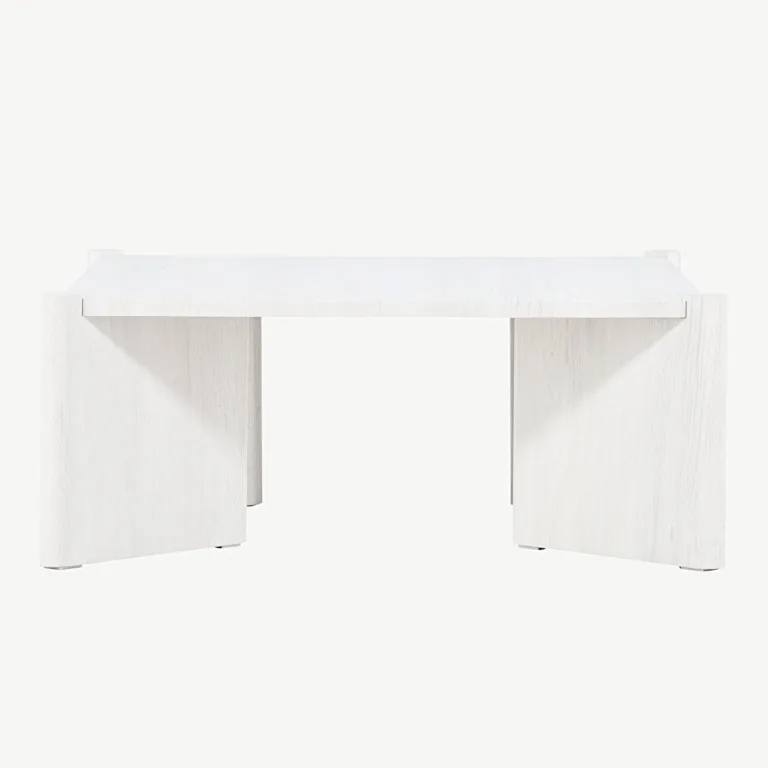 Rogalandi valge peitsiga MDF-ist diivanilaud (100 × 100 cm) - 20062-120