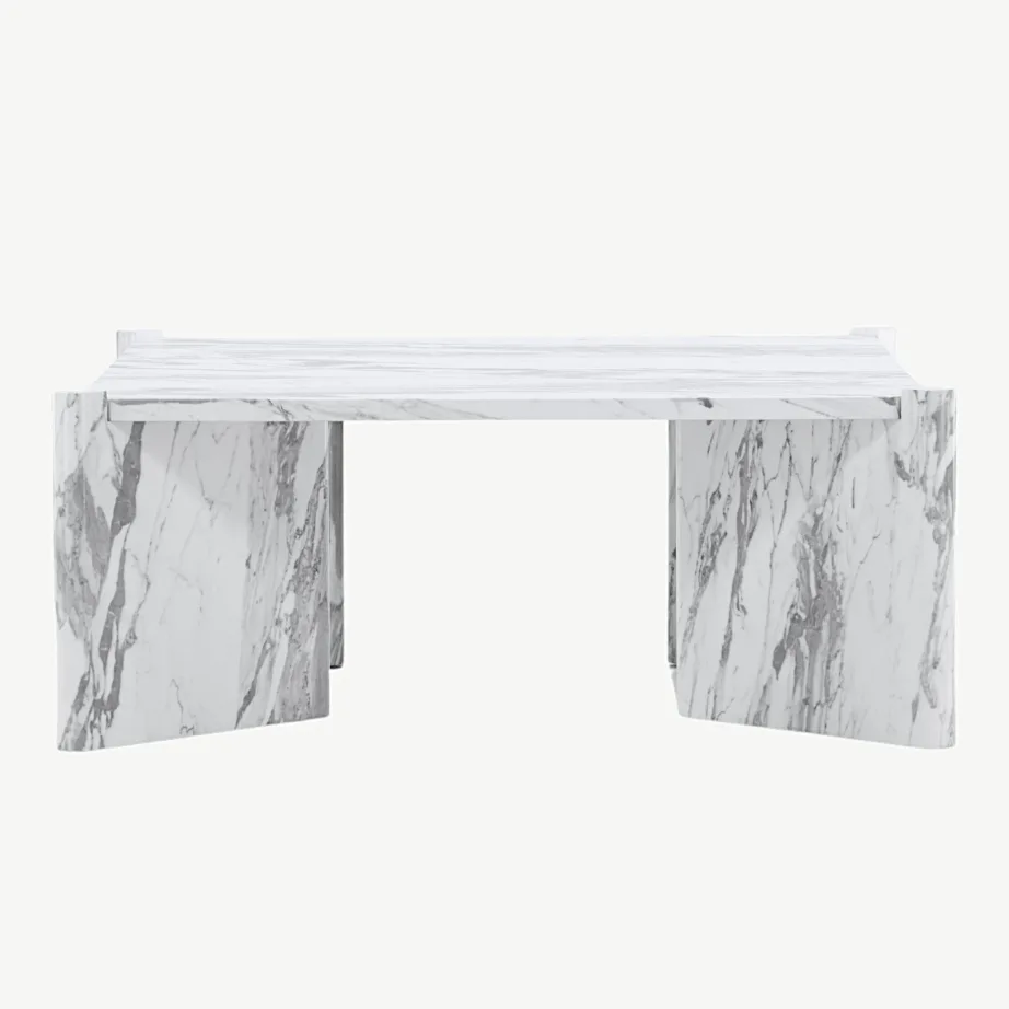 Rogaland ruudukujuline diivanilaud, valge marmorimustriga MDF, 100 × 100 cm, 20062-121 – 7