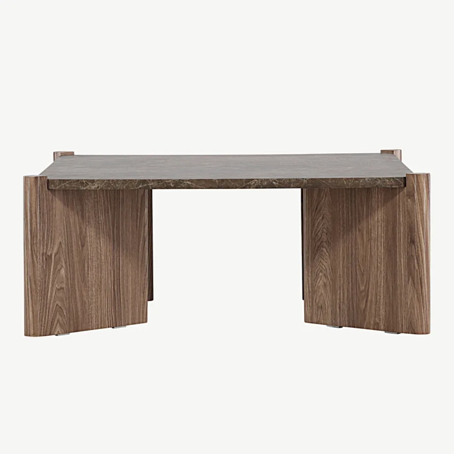 Rogalandi pruun MDF-diivanilaud marmori imitatsiooniga, 100 × 100 cm, 20062-124 – 2