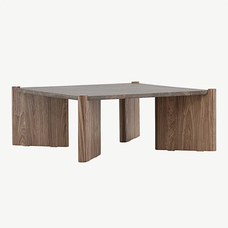 Rogalandi pruun MDF-diivanilaud marmori imitatsiooniga, 100 × 100 cm - 20062-124