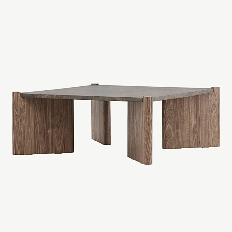 Rogalandi pruun MDF-diivanilaud marmori imitatsiooniga, 100 × 100 cm - 20062-124