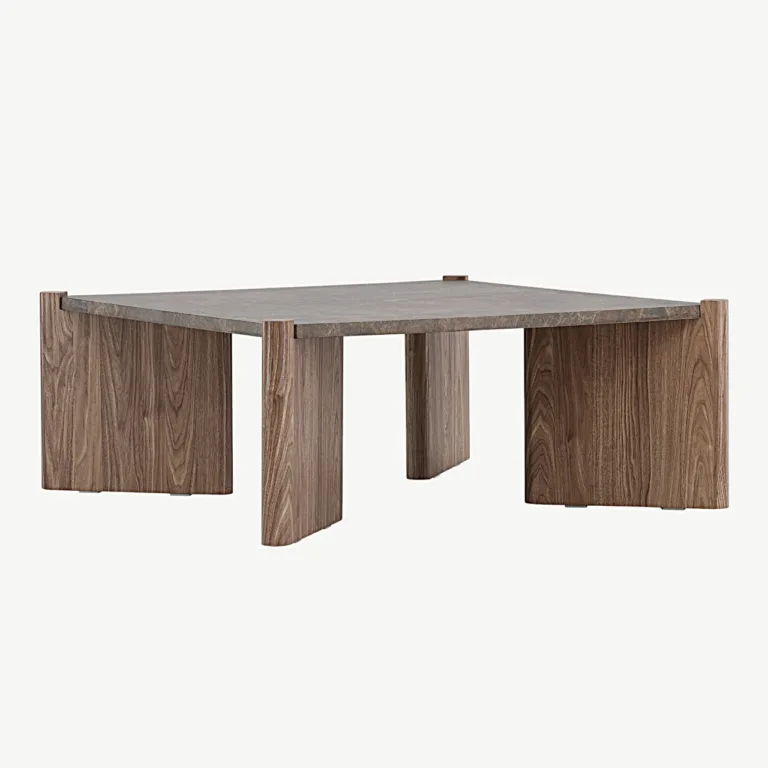 Rogalandi pruun MDF-diivanilaud marmori imitatsiooniga, 100 × 100 cm - 20062-124