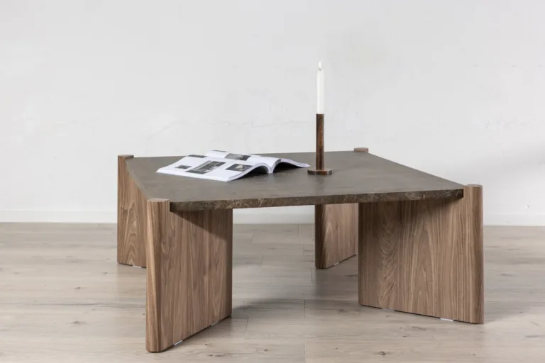 Rogalandi pruun MDF-diivanilaud marmori imitatsiooniga, 100 × 100 cm - 20062-124