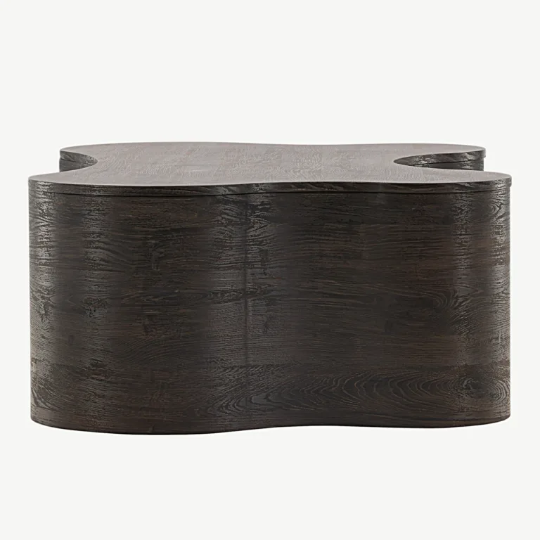 Mokka viimistlusega voolujooneline MDF-diivanilaud Larvik, 130 × 90 cm - 20063-125