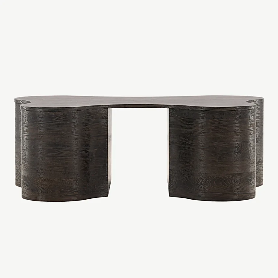 Mokka viimistlusega voolujooneline MDF-diivanilaud Larvik, 130 × 90 cm, 20063-125 – 4