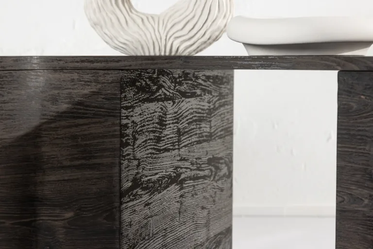 Mokka viimistlusega voolujooneline MDF-diivanilaud Larvik, 130 × 90 cm - 20063-125