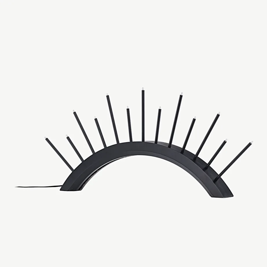 Must MDF poolkaarekujuline advendiküünlajalg Kettilsås, 13 LED-tulega, 20065-100 – 7