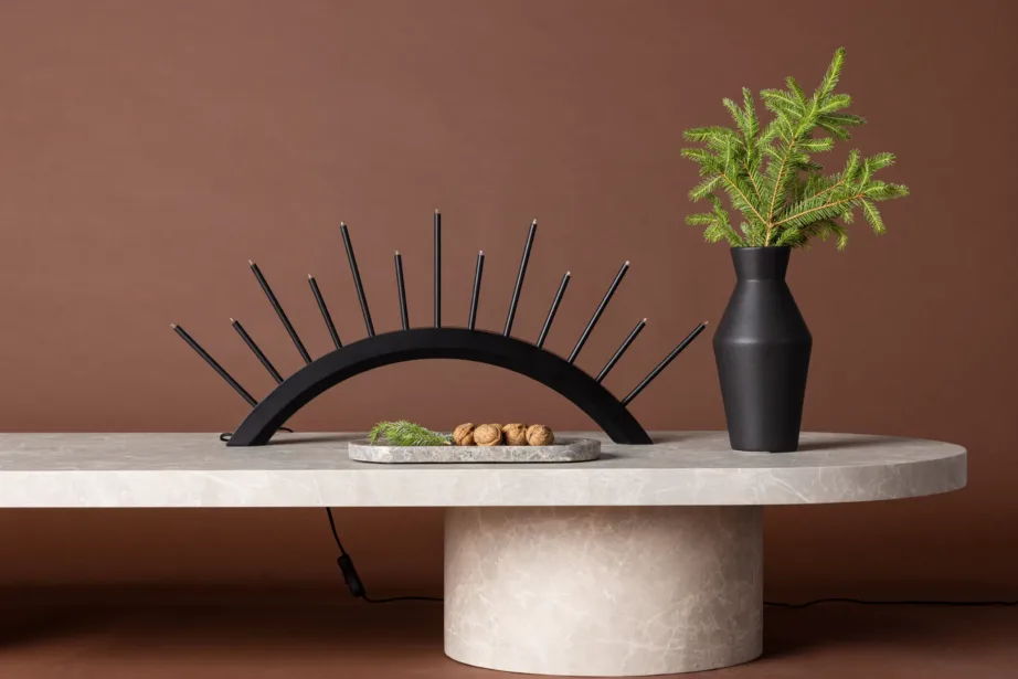 Must MDF poolkaarekujuline advendiküünlajalg Kettilsås, 13 LED-tulega, 20065-100 – 8