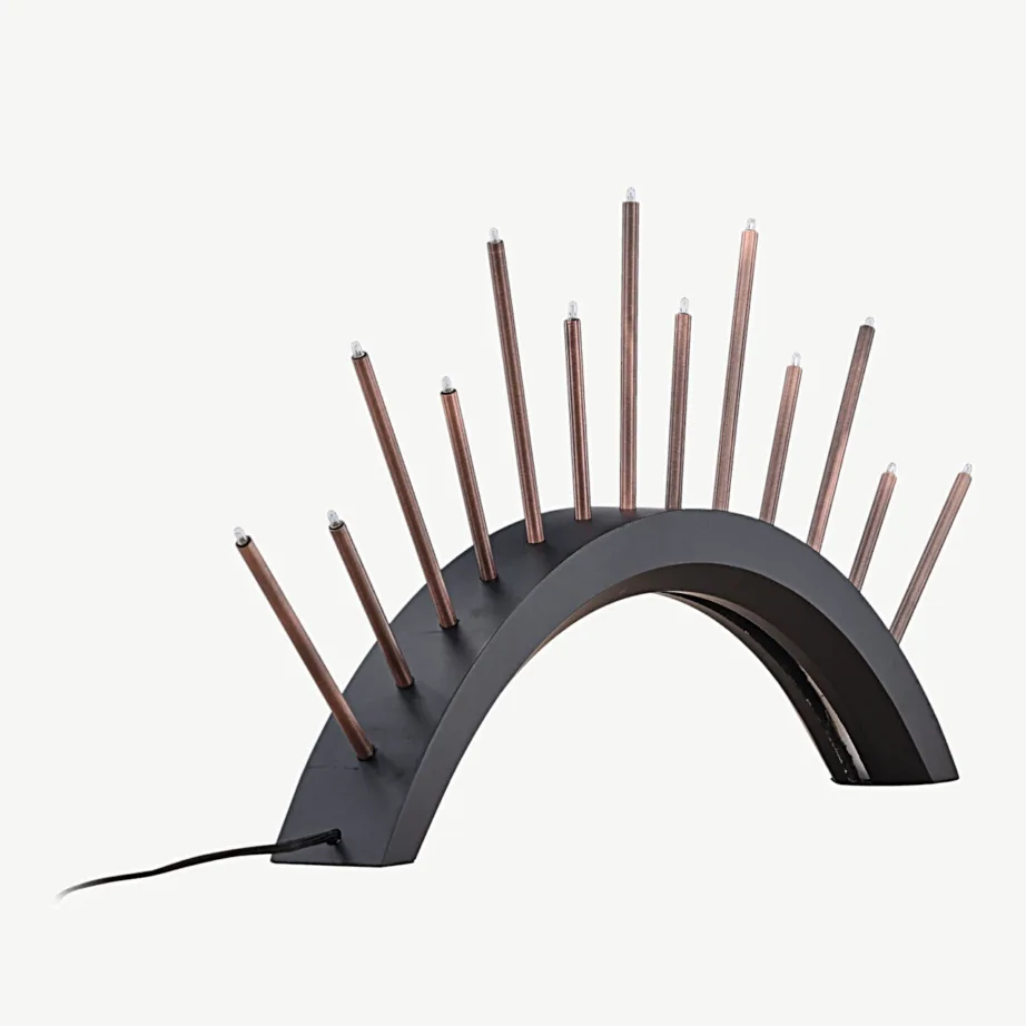 Must MDF poolkaarekujuline advendiküünlajalg Björnrike, 13-lambiline, vasekarva viimistlusega, 20066-100 – 5