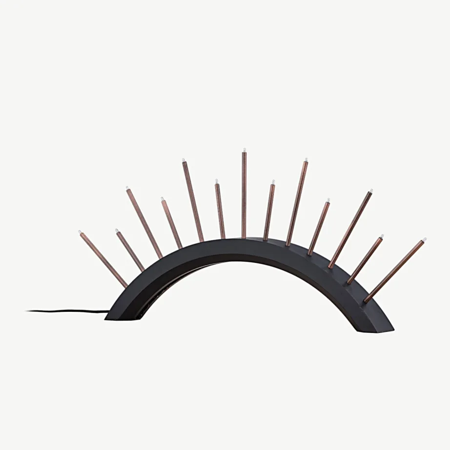 Must MDF poolkaarekujuline advendiküünlajalg Björnrike, 13-lambiline, vasekarva viimistlusega, 20066-100 – 7