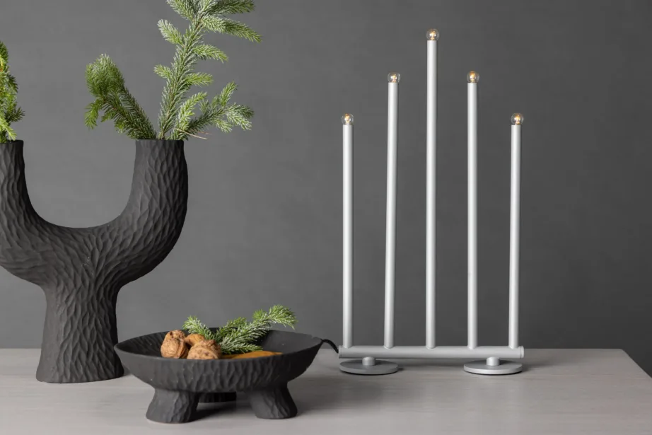 Dimmertav hõbedane advendilauavalgusti Björnfjället, matt teras, 40 cm, 20068-331 – 8