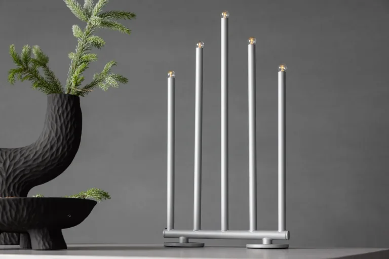 Dimmertav hõbedane advendilauavalgusti Björnfjället, matt teras, 40 cm - 20068-331
