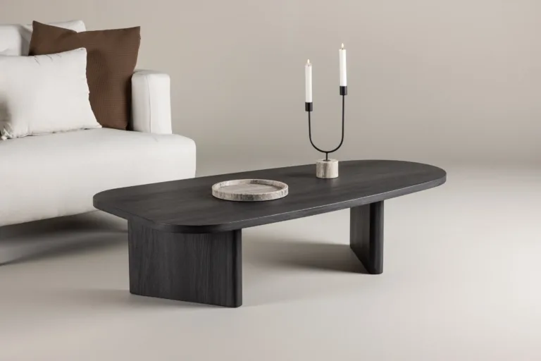 Musta MDF-plaadiga diivanilaud Grönvik 130 × 65 cm - 20070-100