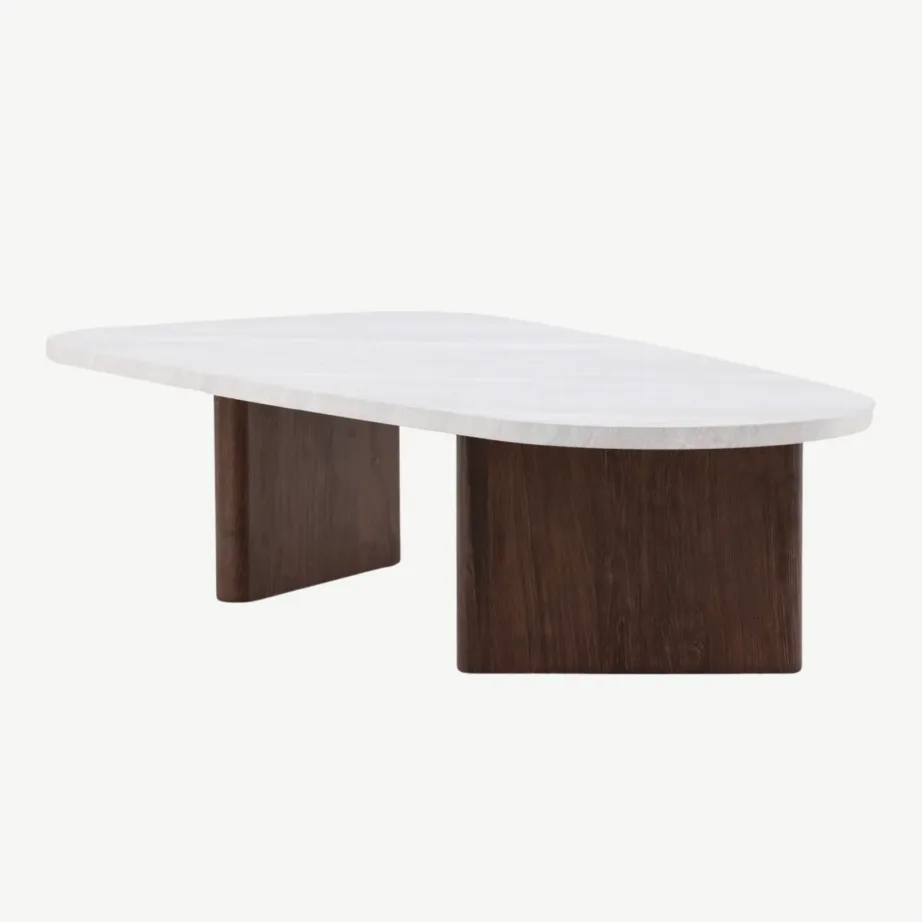 Helehall betooniimitatsiooniga diivanilaud Grönvik mokatooni jalaga, 130 × 65 cm, 20070-490 – 6