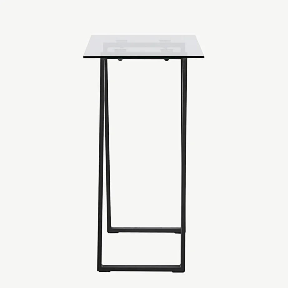 Mustast terasest raamiga ja klaasist tööpindadega kirjutuslaud Horten (100 × 40 cm), 20080-111 – 2