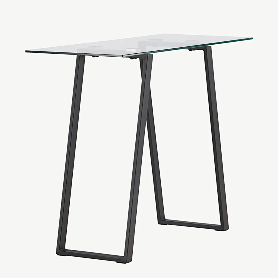 Mustast terasest raamiga ja klaasist tööpindadega kirjutuslaud Horten (100 × 40 cm), 20080-111 – 3