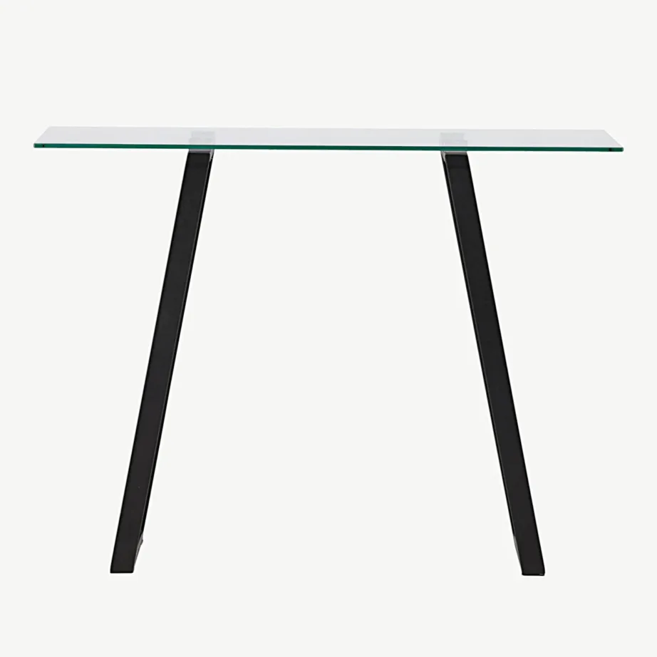 Mustast terasest raamiga ja klaasist tööpindadega kirjutuslaud Horten (100 × 40 cm), 20080-111 – 4