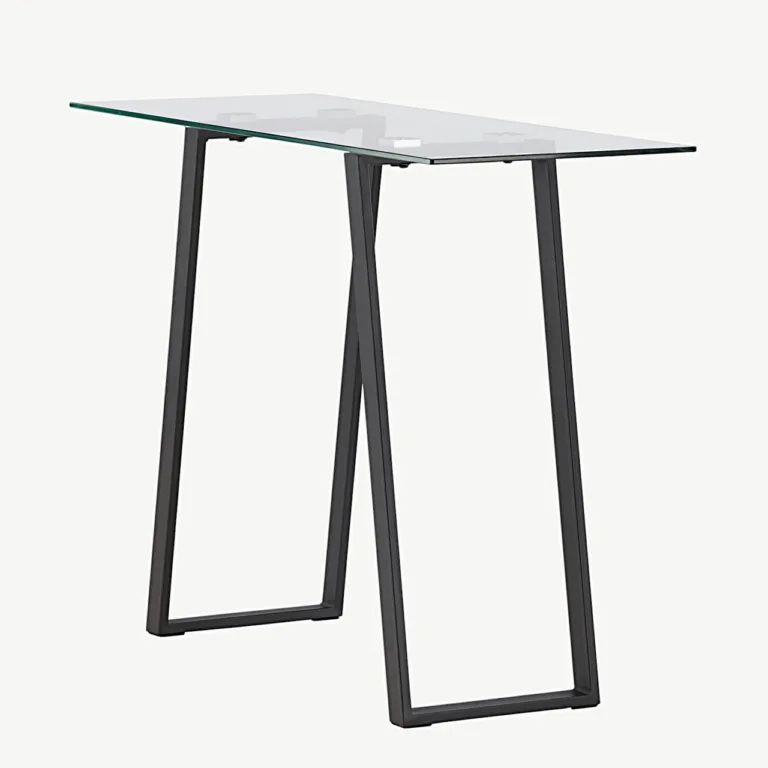 Mustast terasest raamiga ja klaasist tööpindadega kirjutuslaud Horten (100 × 40 cm) - 20080-111