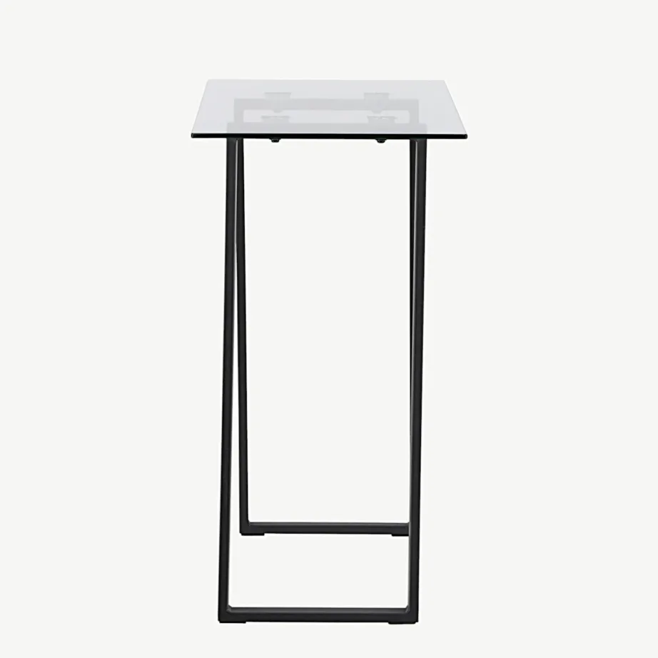 Mustast terasest raamiga ja klaasist tööpindadega kirjutuslaud Horten (100 × 40 cm), 20080-111 – 7