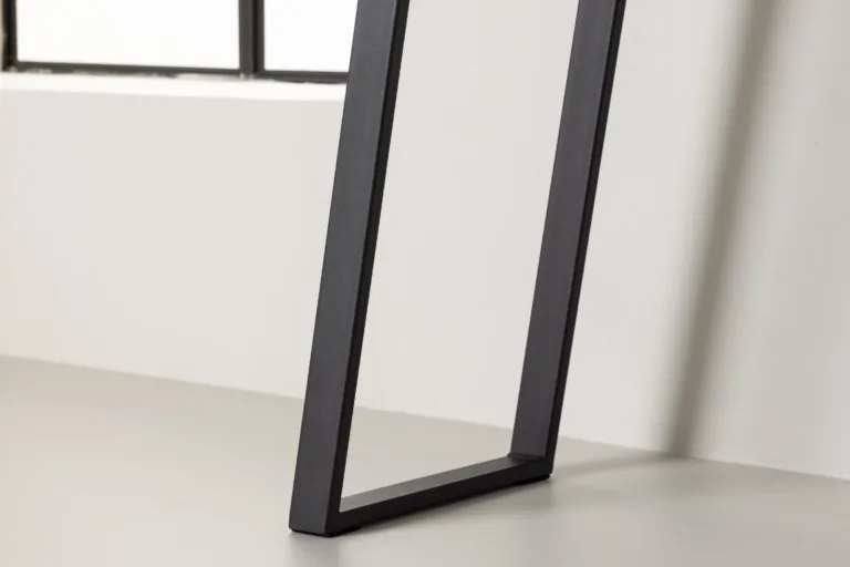 Mustast terasest raamiga ja klaasist tööpindadega kirjutuslaud Horten (100 × 40 cm) - 20080-111