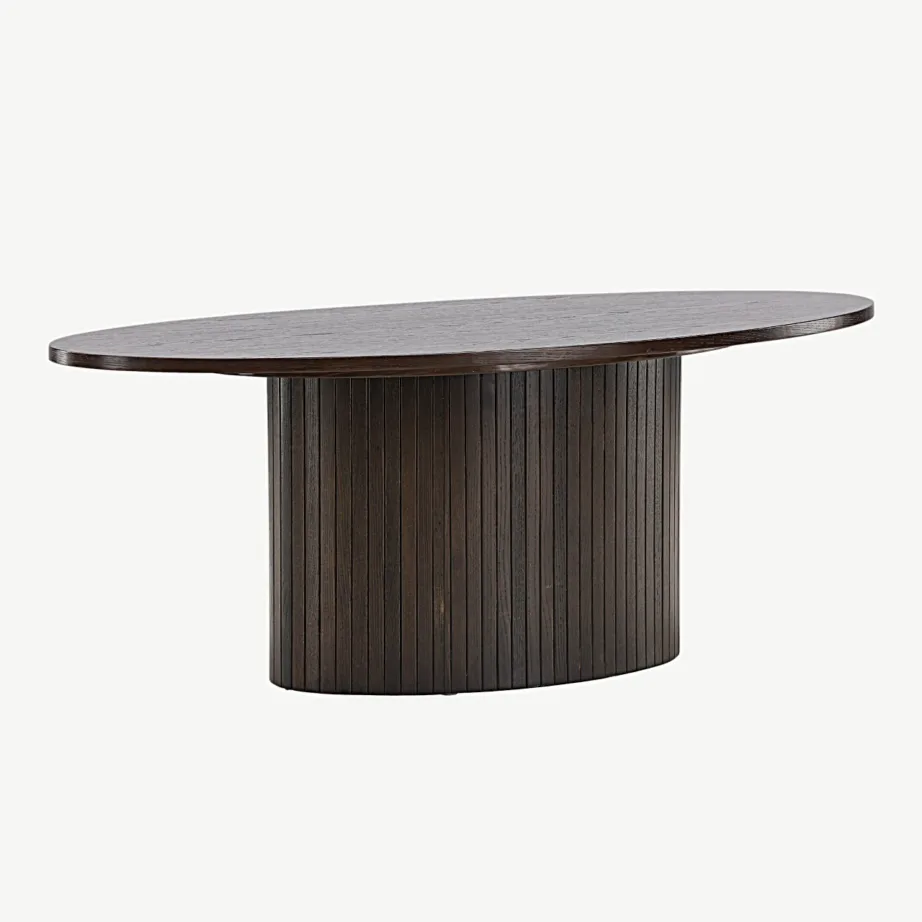 Ovaalne mokkavärvi MDF-diivanilaud Bianca kollektsioonist (120 × 55 cm), 20082-125 – 3