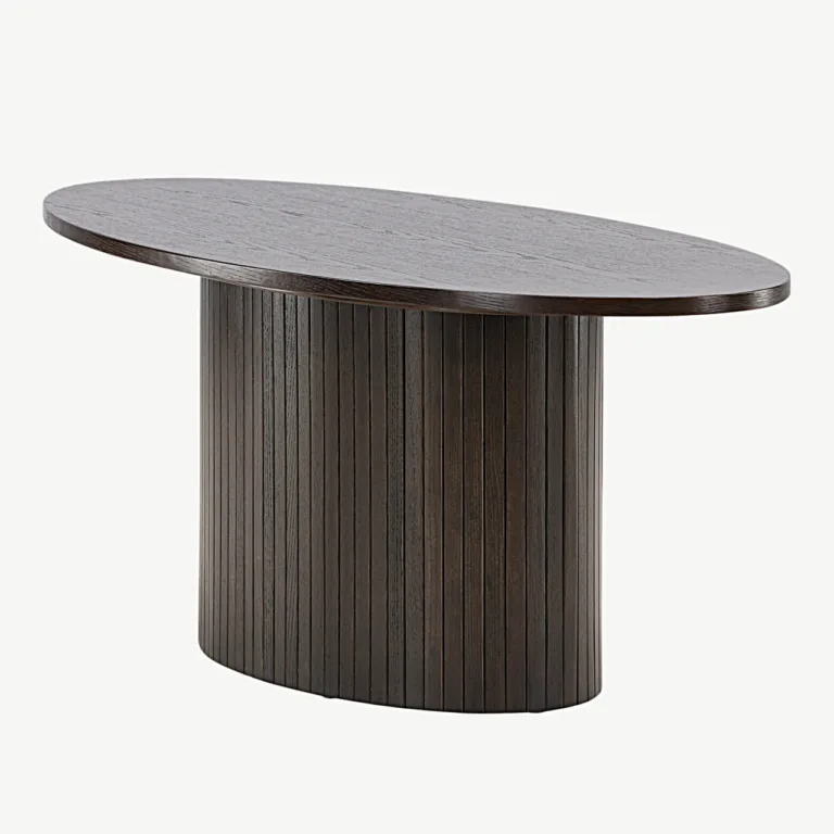 Ovaalne mokkavärvi MDF-diivanilaud Bianca kollektsioonist (120 × 55 cm) - 20082-125