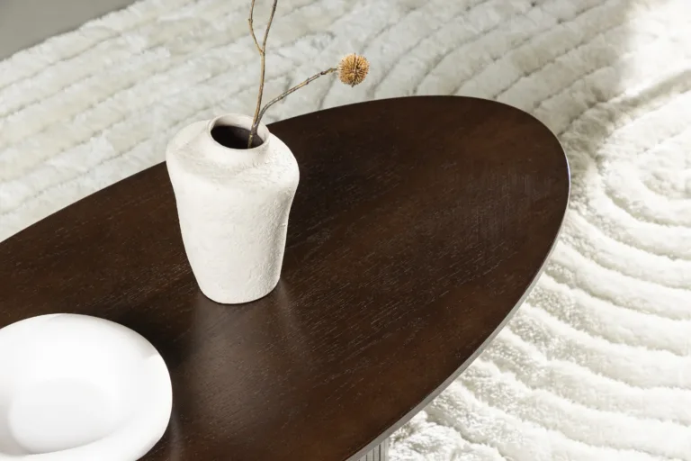 Ovaalne mokkavärvi MDF-diivanilaud Bianca kollektsioonist (120 × 55 cm) - 20082-125
