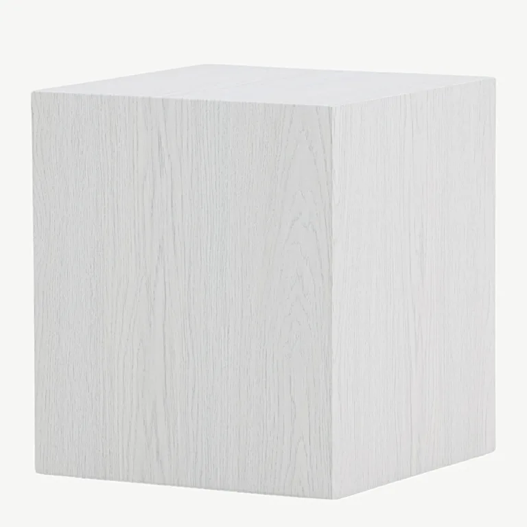 Valge peitsiga MDF-ist diivanilaud York (40 × 40 cm, minimalistlik) - 20084-107