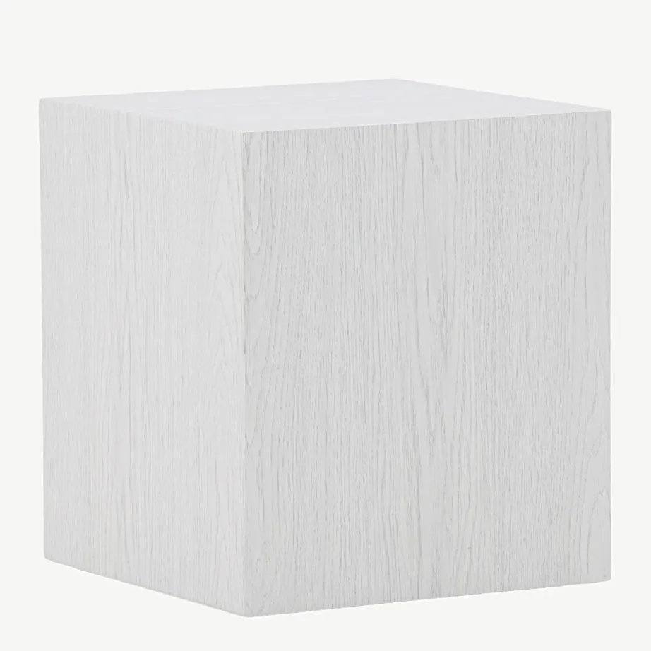 Valge peitsiga MDF-ist diivanilaud York (40 × 40 cm, minimalistlik), 20084-107 – 3