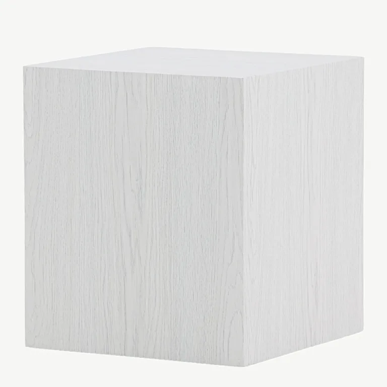 Valge peitsiga MDF-ist diivanilaud York (40 × 40 cm, minimalistlik) - 20084-107