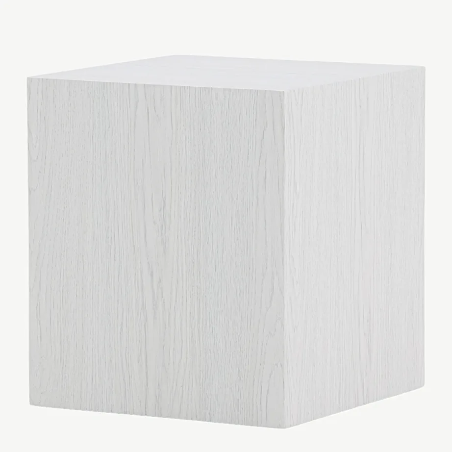 Valge peitsiga MDF-ist diivanilaud York (40 × 40 cm, minimalistlik), 20084-107 – 5
