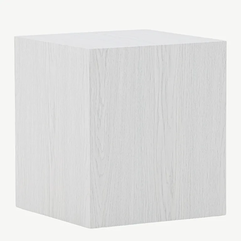 Valge peitsiga MDF-ist diivanilaud York (40 × 40 cm, minimalistlik) - 20084-107