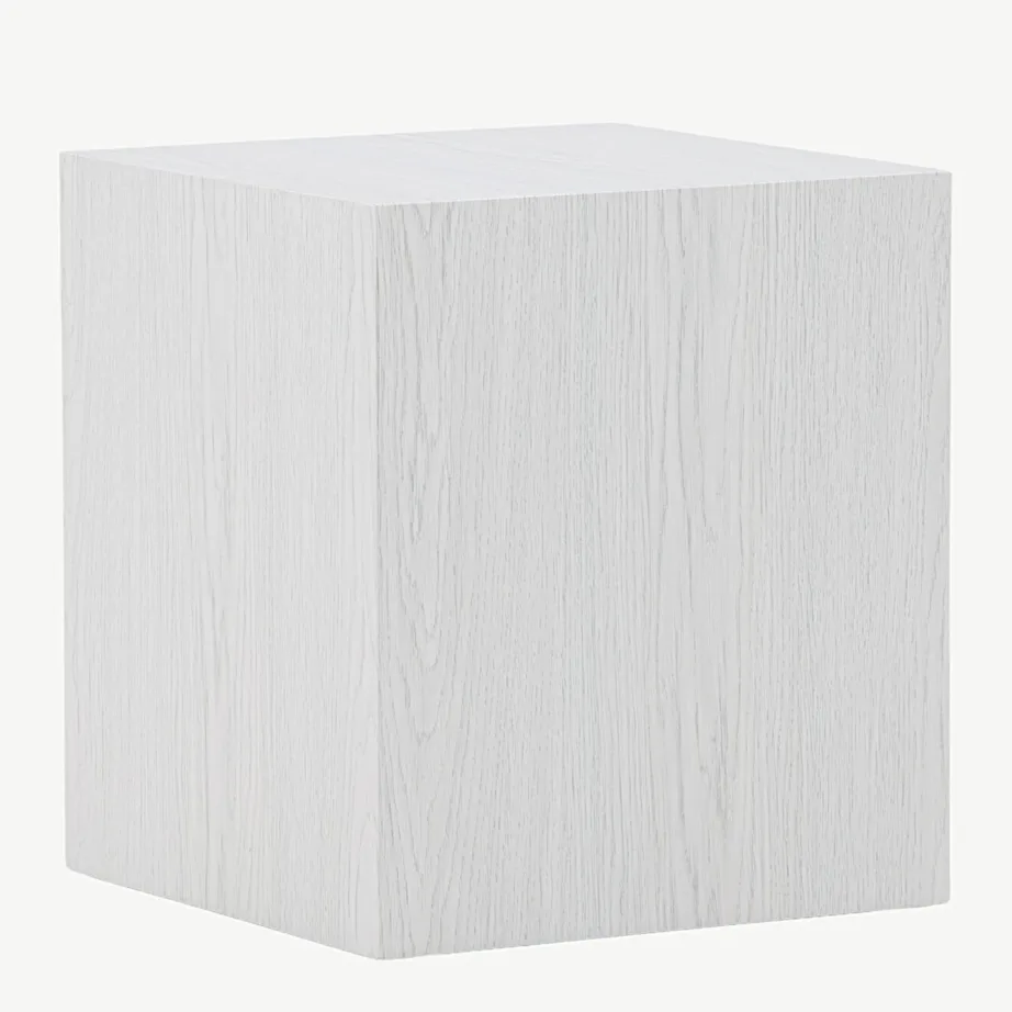 Valge peitsiga MDF-ist diivanilaud York (40 × 40 cm, minimalistlik), 20084-107 – 6