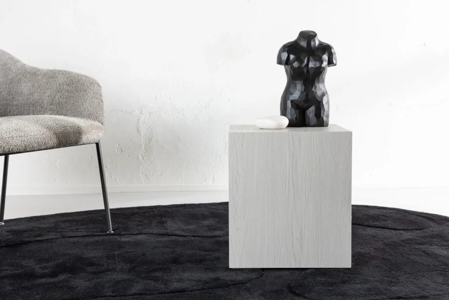 Valge peitsiga MDF-ist diivanilaud York (40 × 40 cm, minimalistlik), 20084-107 – 8