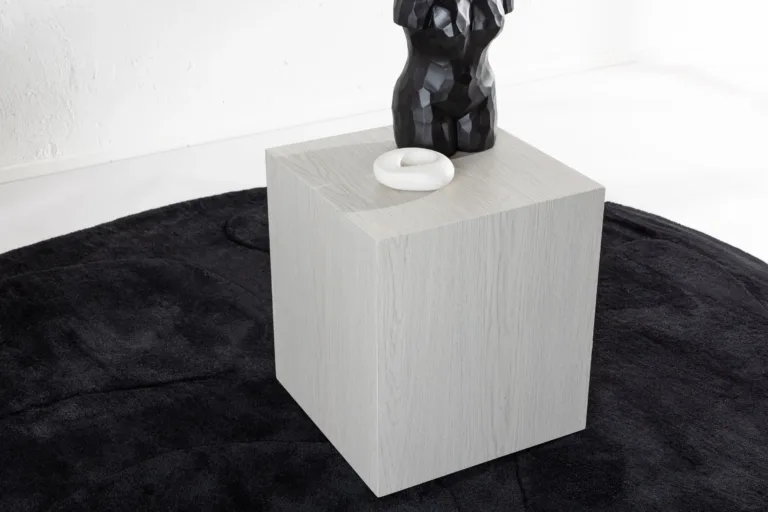 Valge peitsiga MDF-ist diivanilaud York (40 × 40 cm, minimalistlik) - 20084-107