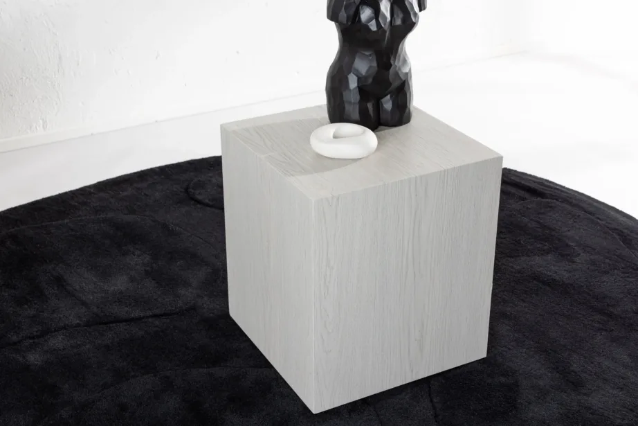 Valge peitsiga MDF-ist diivanilaud York (40 × 40 cm, minimalistlik), 20084-107 – 9