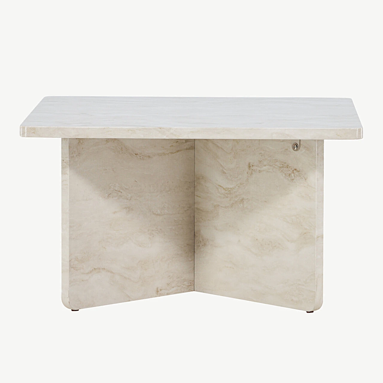 Beež marmorimustriga MDF-ist diivanilaud Ålesund, 75 × 75 cm - 20093-121