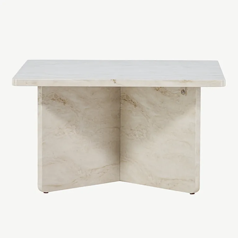 Beež marmorimustriga MDF-ist diivanilaud Ålesund, 75 × 75 cm - 20093-121