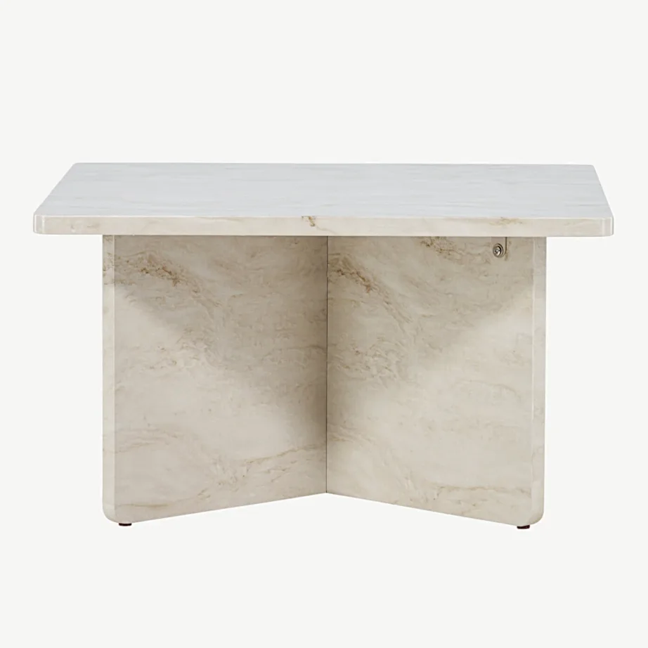 Beež marmorimustriga MDF-ist diivanilaud Ålesund, 75 × 75 cm, 20093-121 – 7