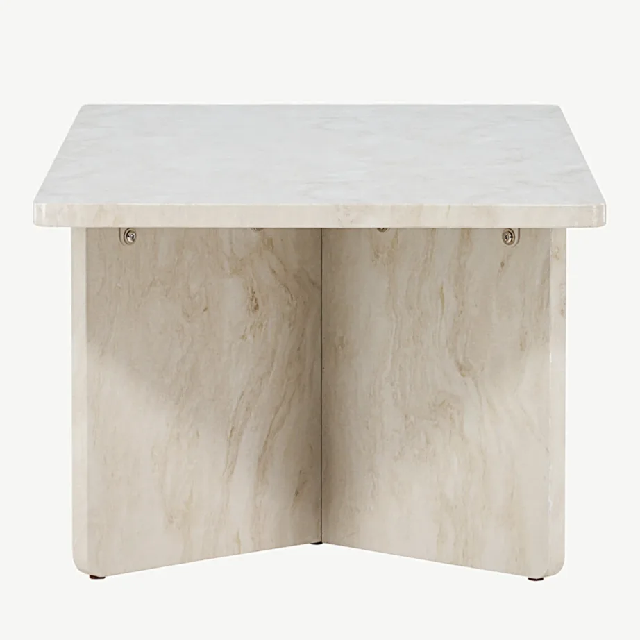 Beeži marmori välimusega MDF-ist diivanilaud Ålesund (120 × 60 cm), 20094-121 – 7